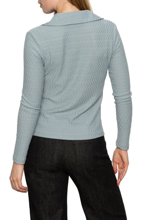 Sanctuary Dreamgirl Textured Knit Button-up Shirt In Gray