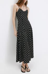 MANGO Dot Sleeveless Maxi Dress
