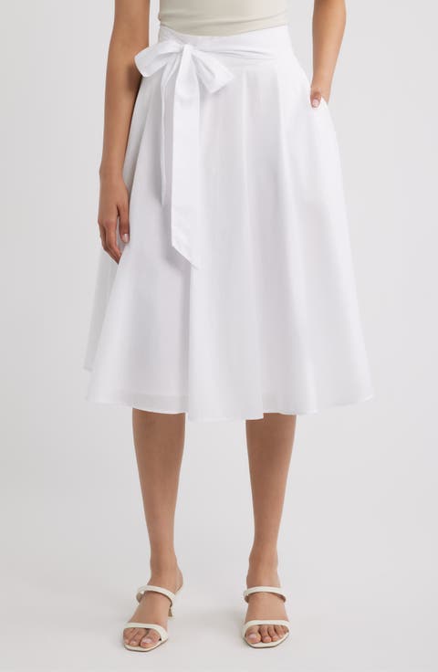 Tie Waist Midi Skirt (Regular & Petite)