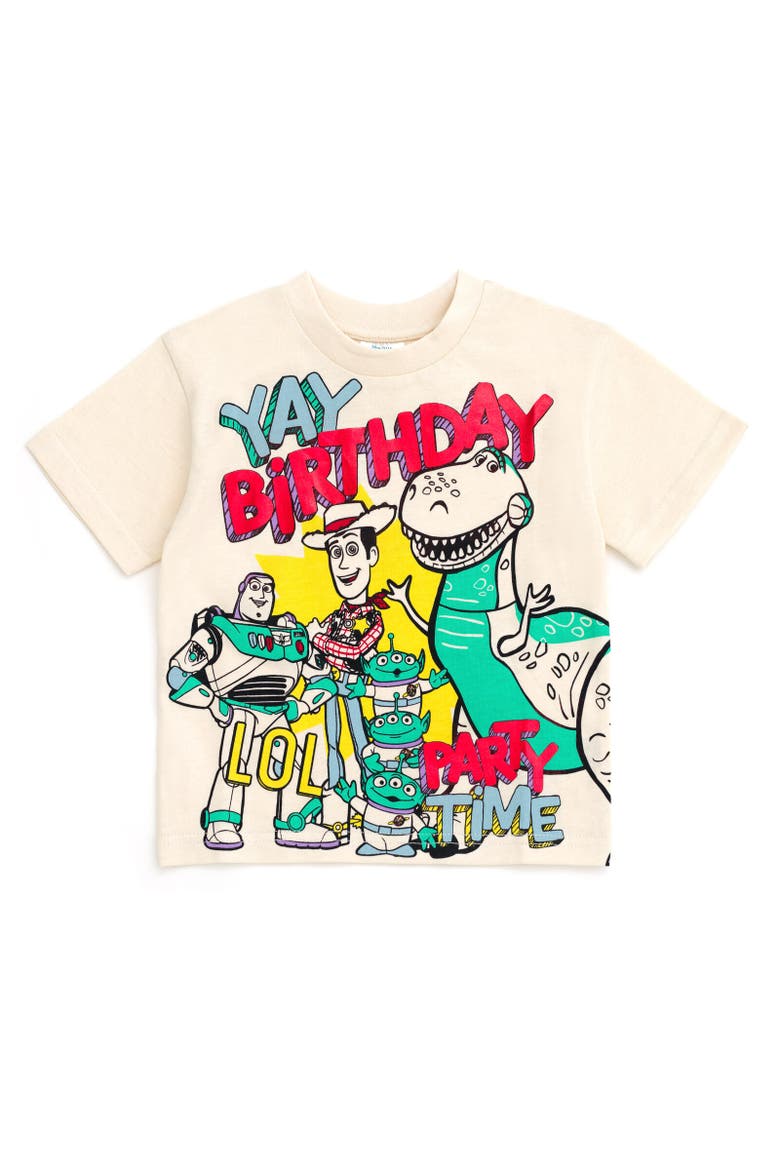 Birthday T-Shirt, Main, color, Toy Story Off White