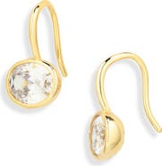 Shashi East to West French Hook Cubic Zirconia Earrings