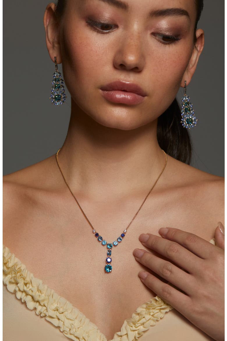 Stellar Cubic Zirconia Y-Necklace, Alternate, color, GOLD