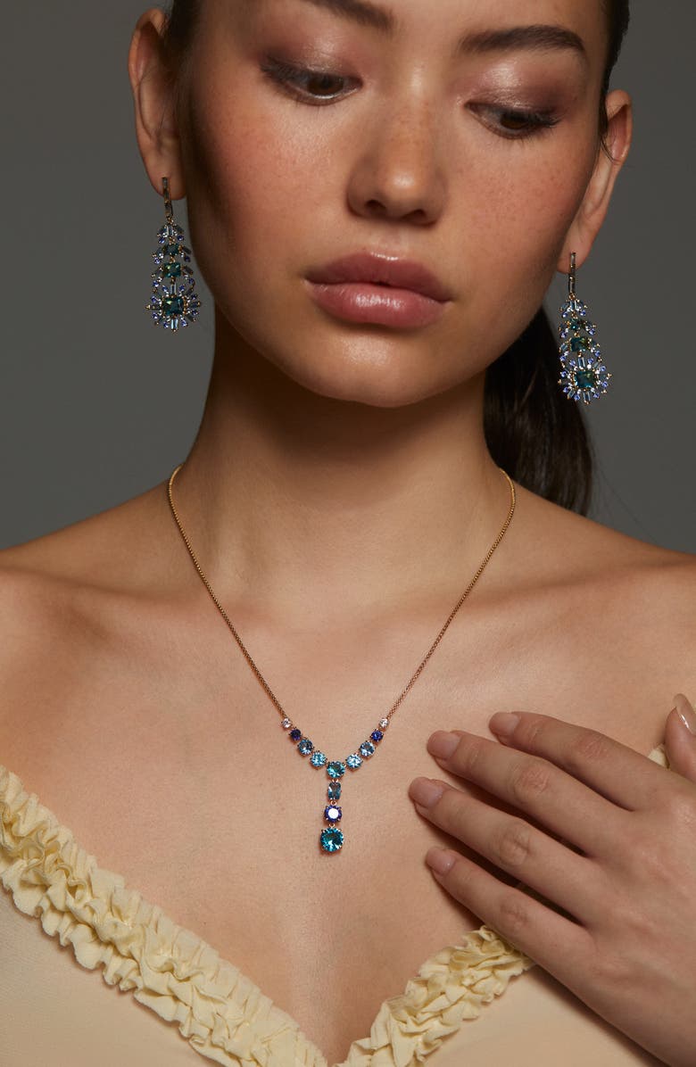 Nadri Stellar Cubic Zirconia Y-Necklace, Alternate, color, Gold