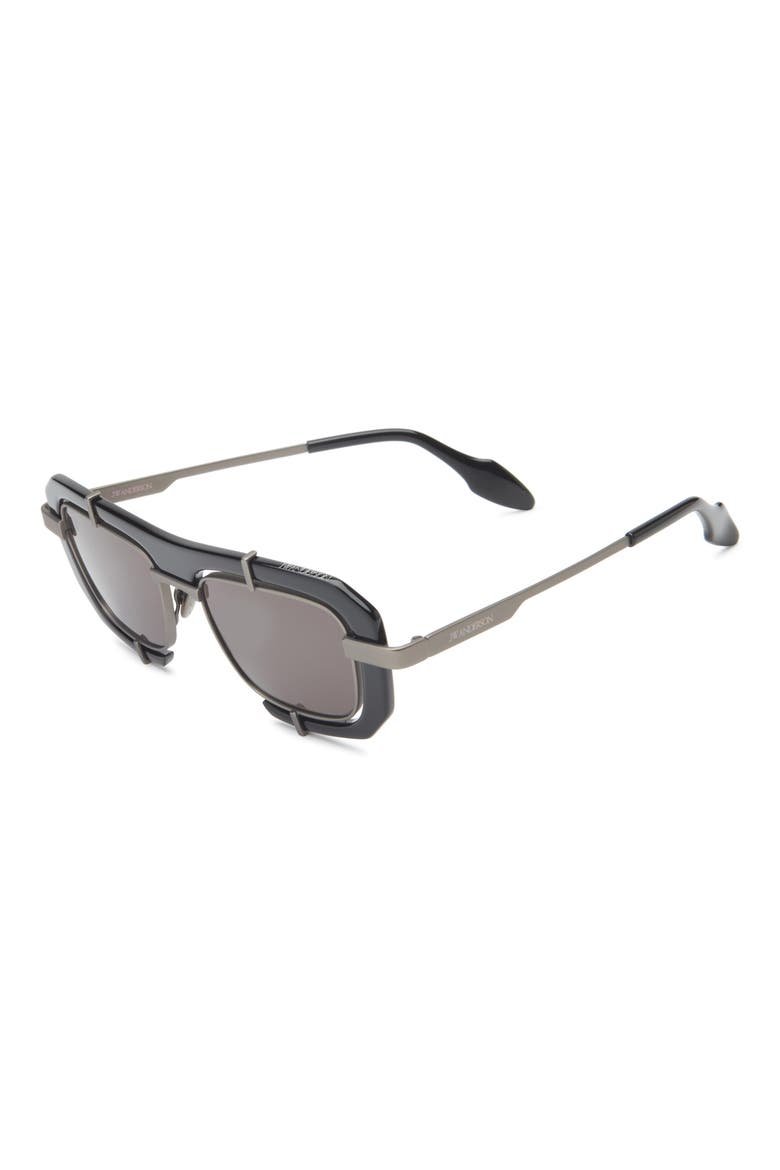 Geometric Sunglasses, Alternate, color, BLACK