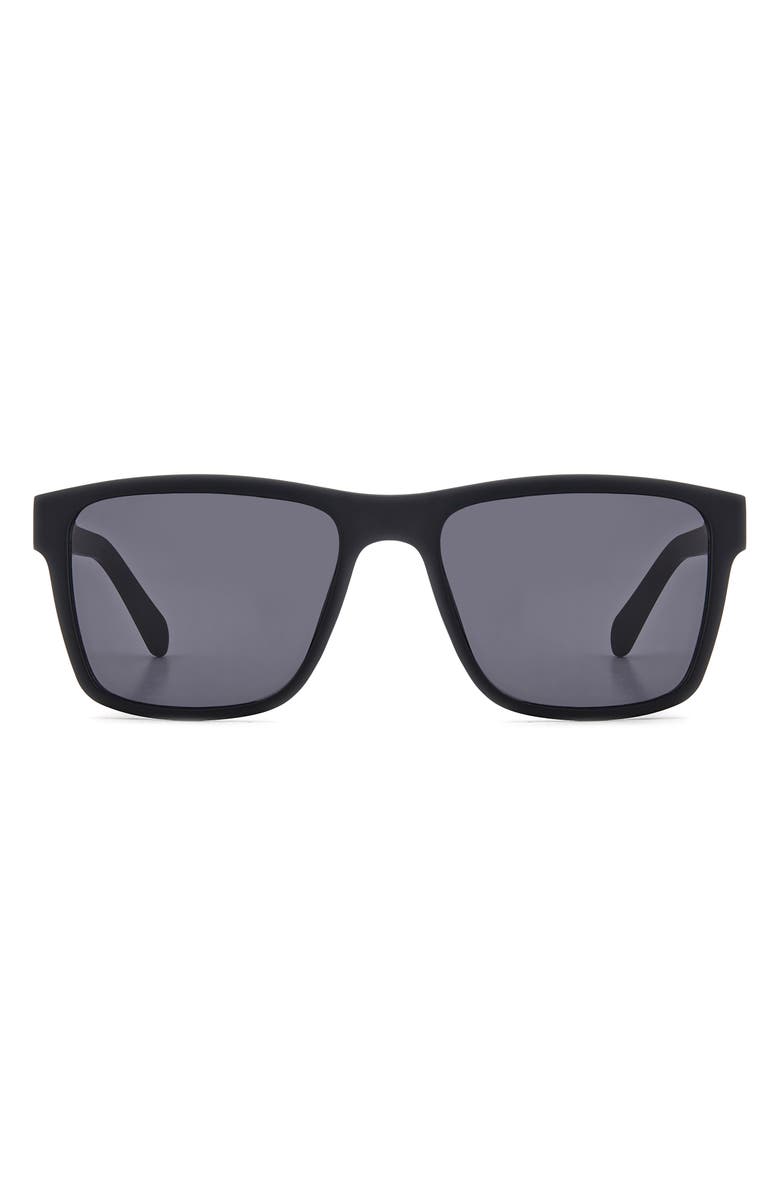 Fossil 56mm Square Sunglasses, Main, color, Matte Black/ Grey