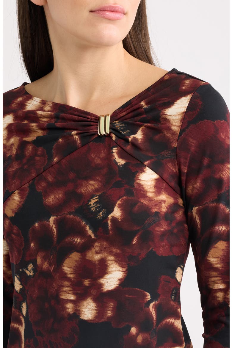 Print Twist Knot Top, Alternate, color, ANNE BLACK MULTI