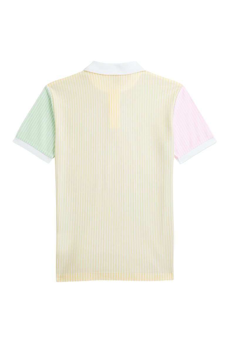 Kids' Stripe Colorblock Cotton Piqué Polo, Alternate, color, HARBOR ISLAND BLUE MULTI
