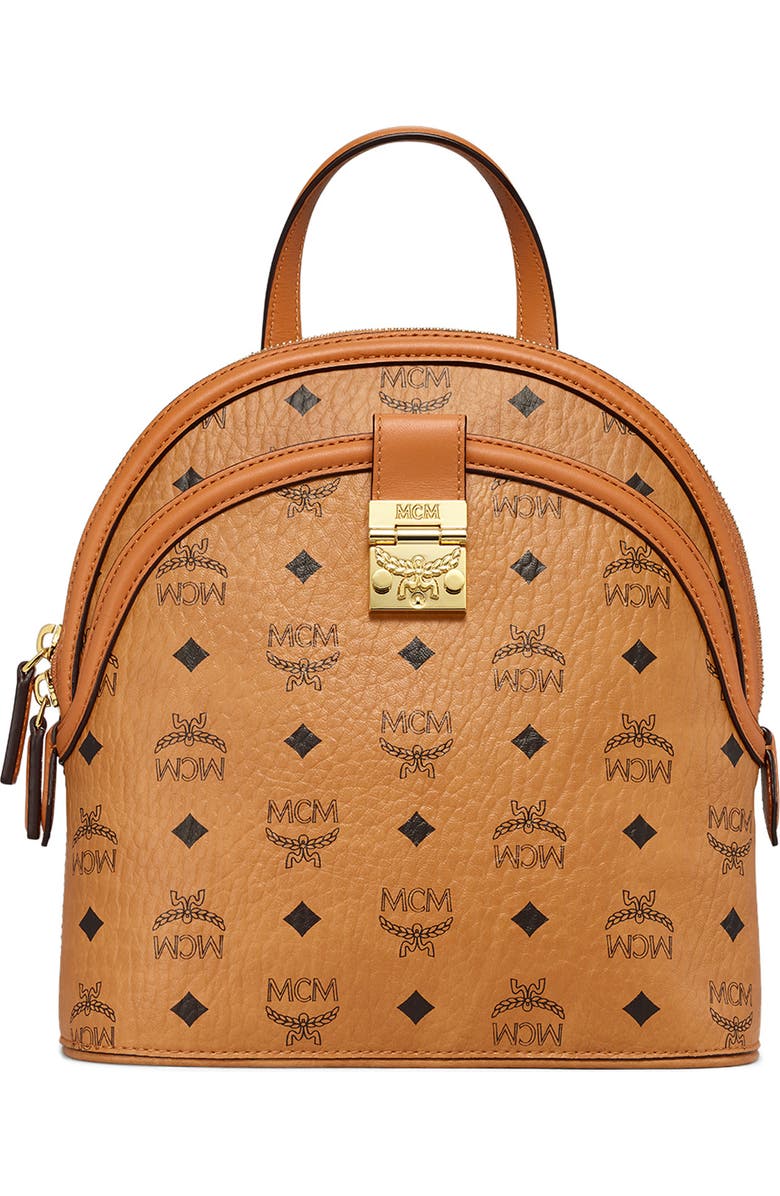 MCM Small Anna Visetos Canvas Convertible Backpack, Main, color,