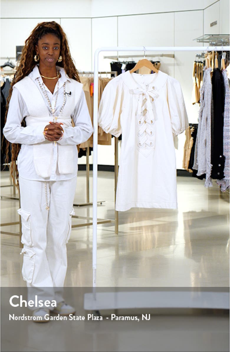 Lace-Up Front Puff Sleeve Minidress, sales video thumbnail