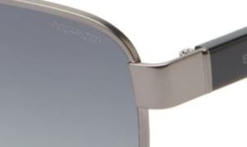 Hugo Boss Boss 60mm Polarized Rectangular Sunglasses In Matte Dark Ruthenium