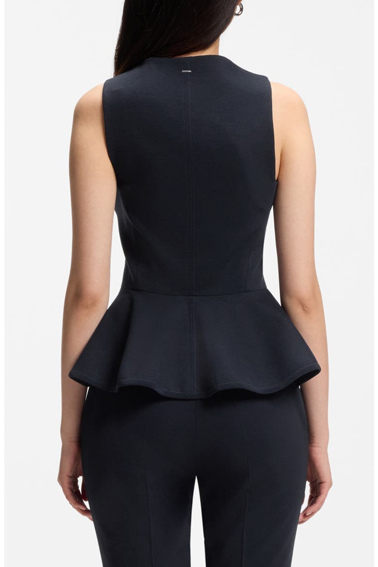 Julorna Zip Front Peplum Top, Alternate, color, SKY CAPTAIN