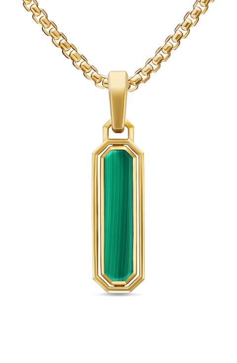 Streamline® Inlay Amulet in 18K Yellow Gold with Black Onyx & Lapis, 30.7mm