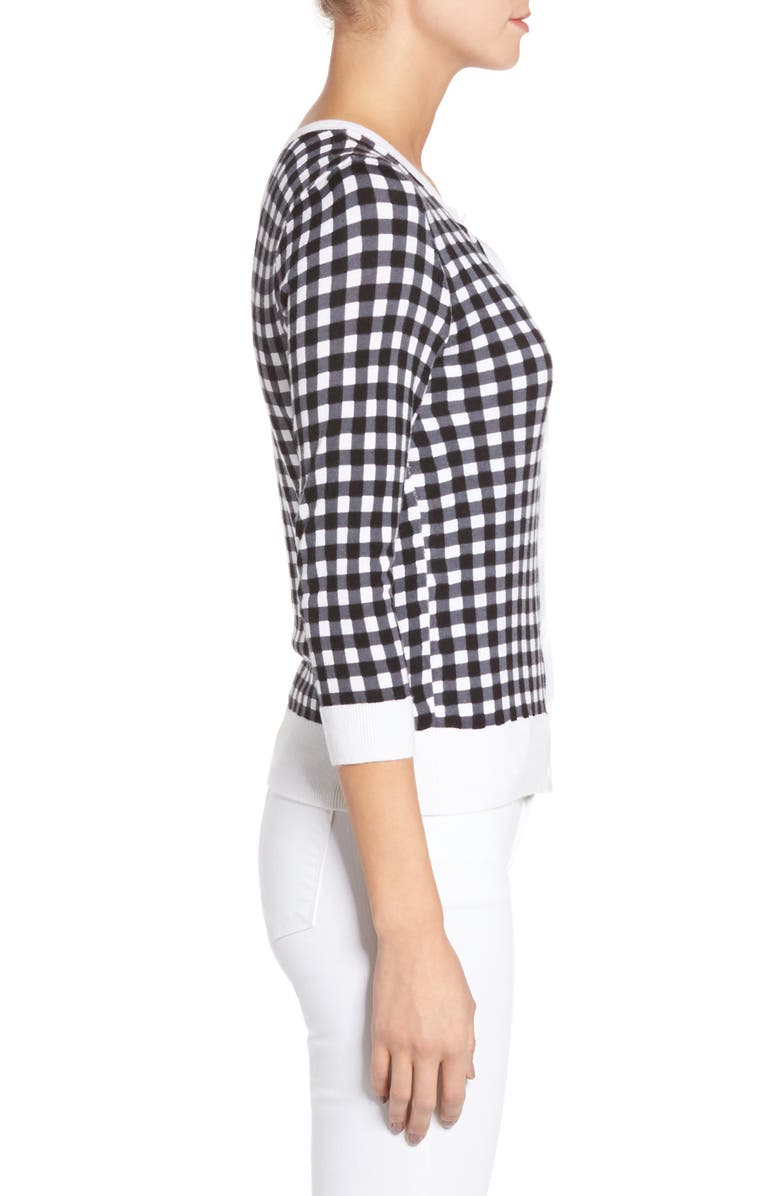 Halogen<sup>®</sup> Three Quarter Sleeve Crewneck Cardigan, Alternate, color, 