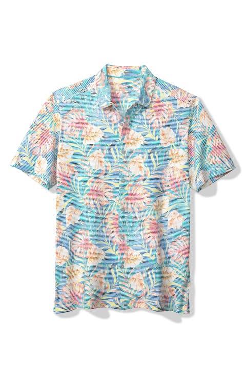 Costa Wave Positana Palms Short Sleeve Button-Up Shirt