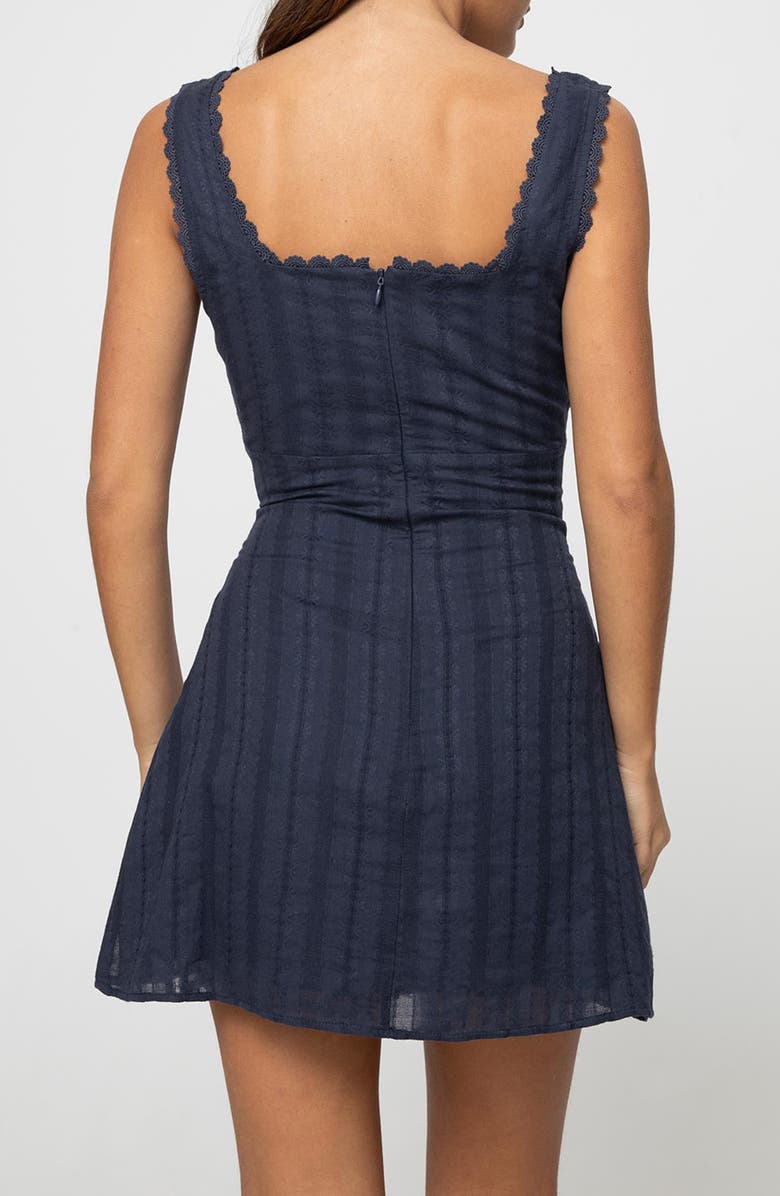 Princess Polly Dasha Cotton Fit & Flare Minidress, Alternate, color, Navy