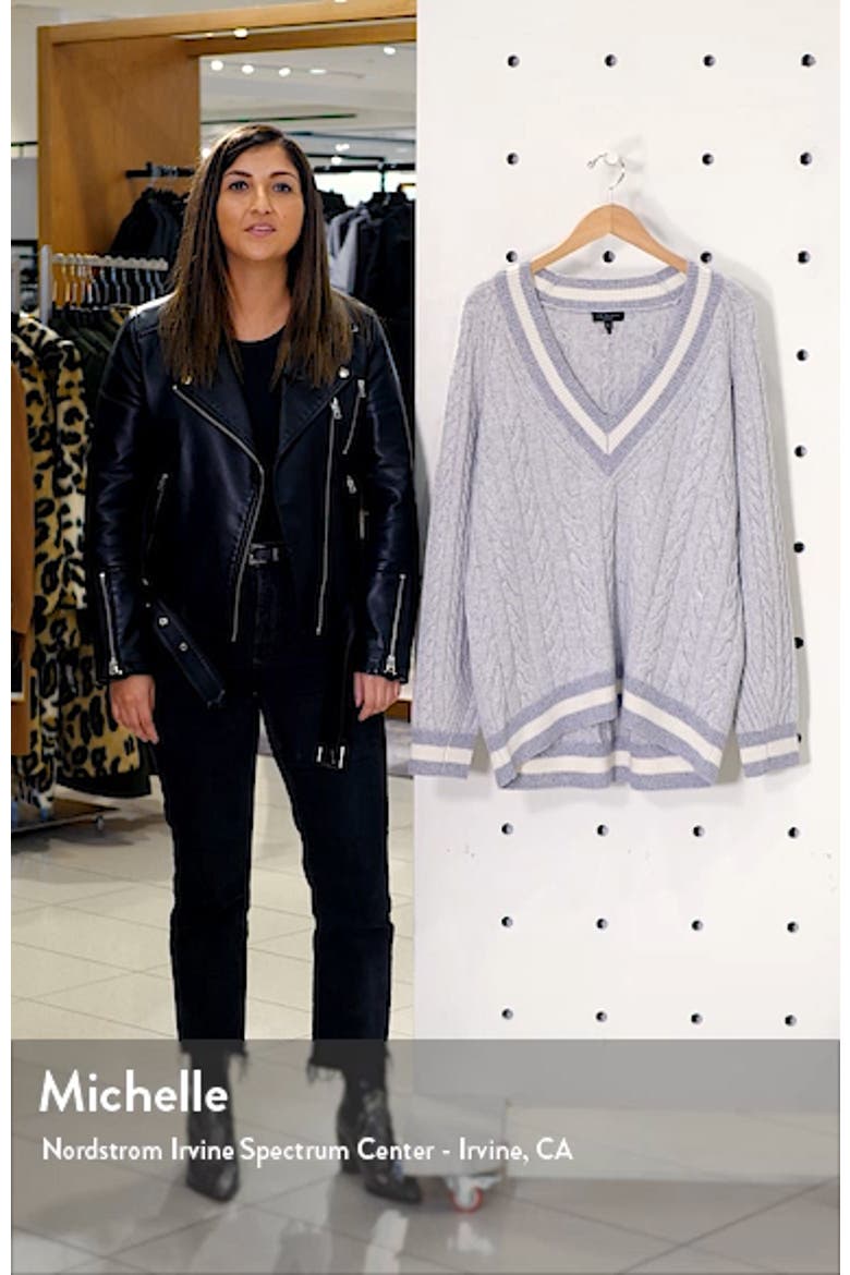 Theon Merino Wool Plunge Neck Tennis Sweater video