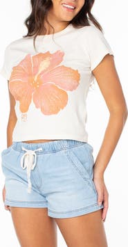 Roxy Hibiscus Spray '90s Graphic Baby Tee