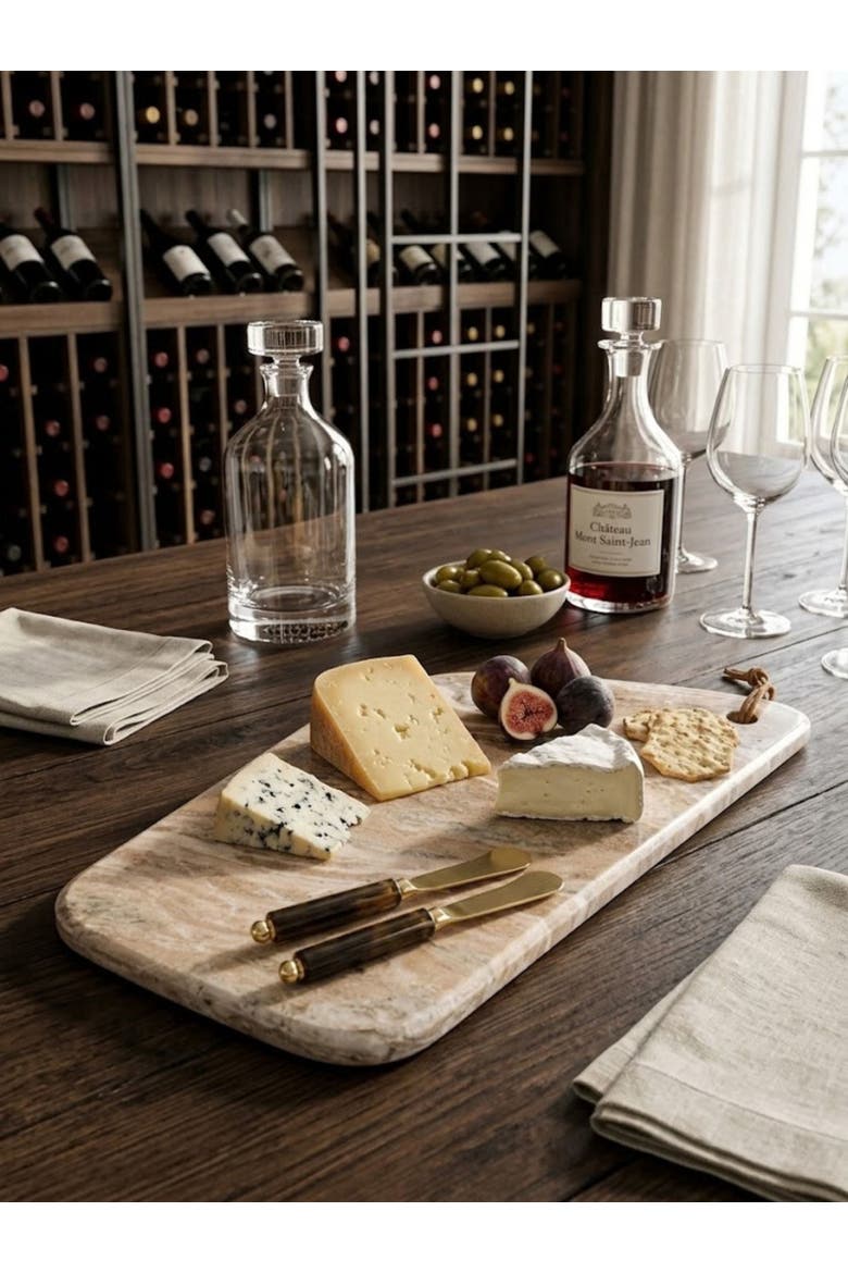 Dakota Marble Cheese Board, Alternate, color, Beige