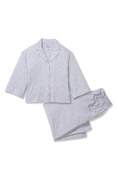 Olivia Floral Wide Leg Pima Cotton Pajamas