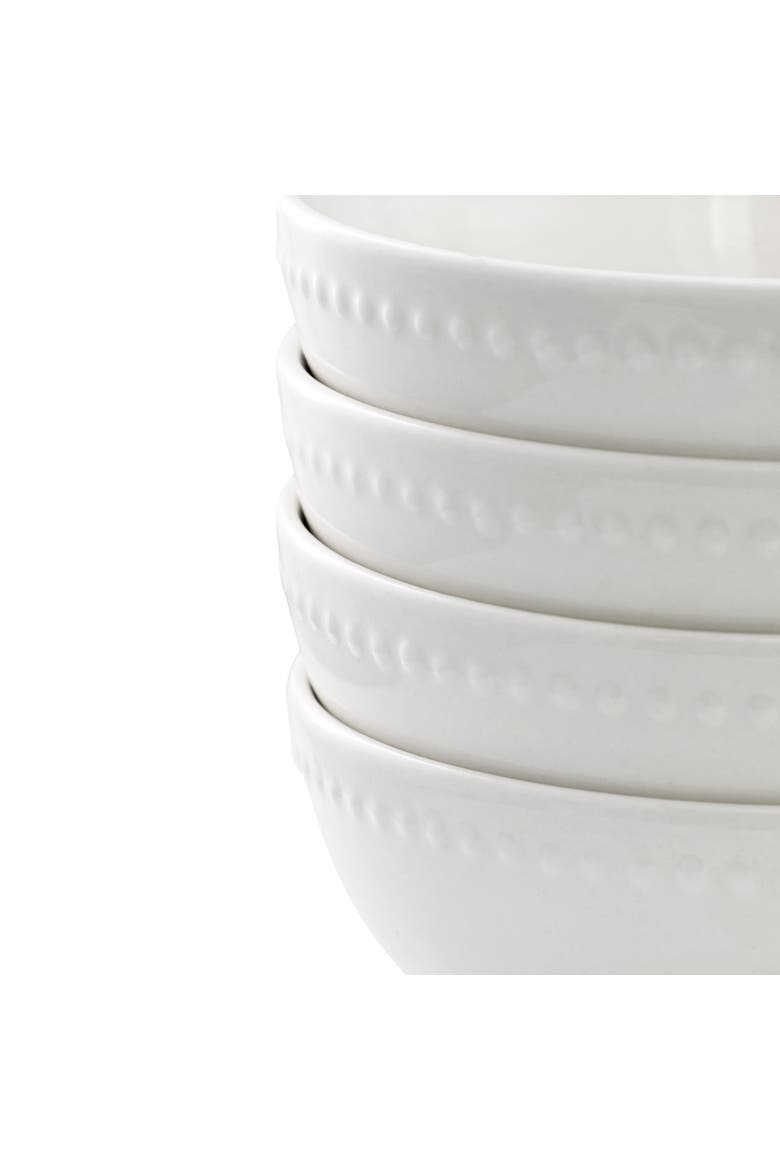 6 Piece Stoneware Cereal Bowl Set in White, Alternate, color, White