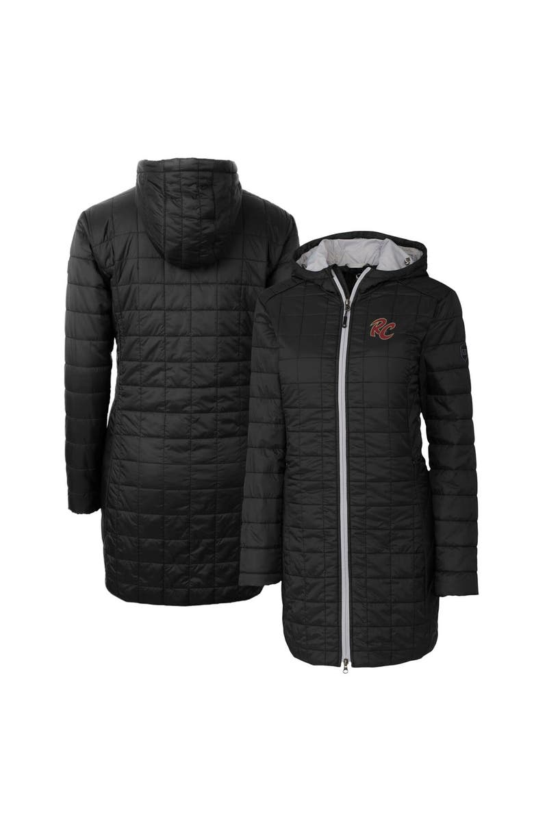 Cutter & Buck Women's Cutter & Buck Black Sacramento River Cats Rainier Primaloft Eco Insulated Hooded Long Coat, Main, color, Black