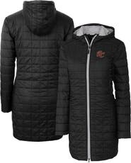 Cutter & Buck Women's Cutter & Buck Black Sacramento River Cats Rainier Primaloft Eco Insulated Hooded Long Coat