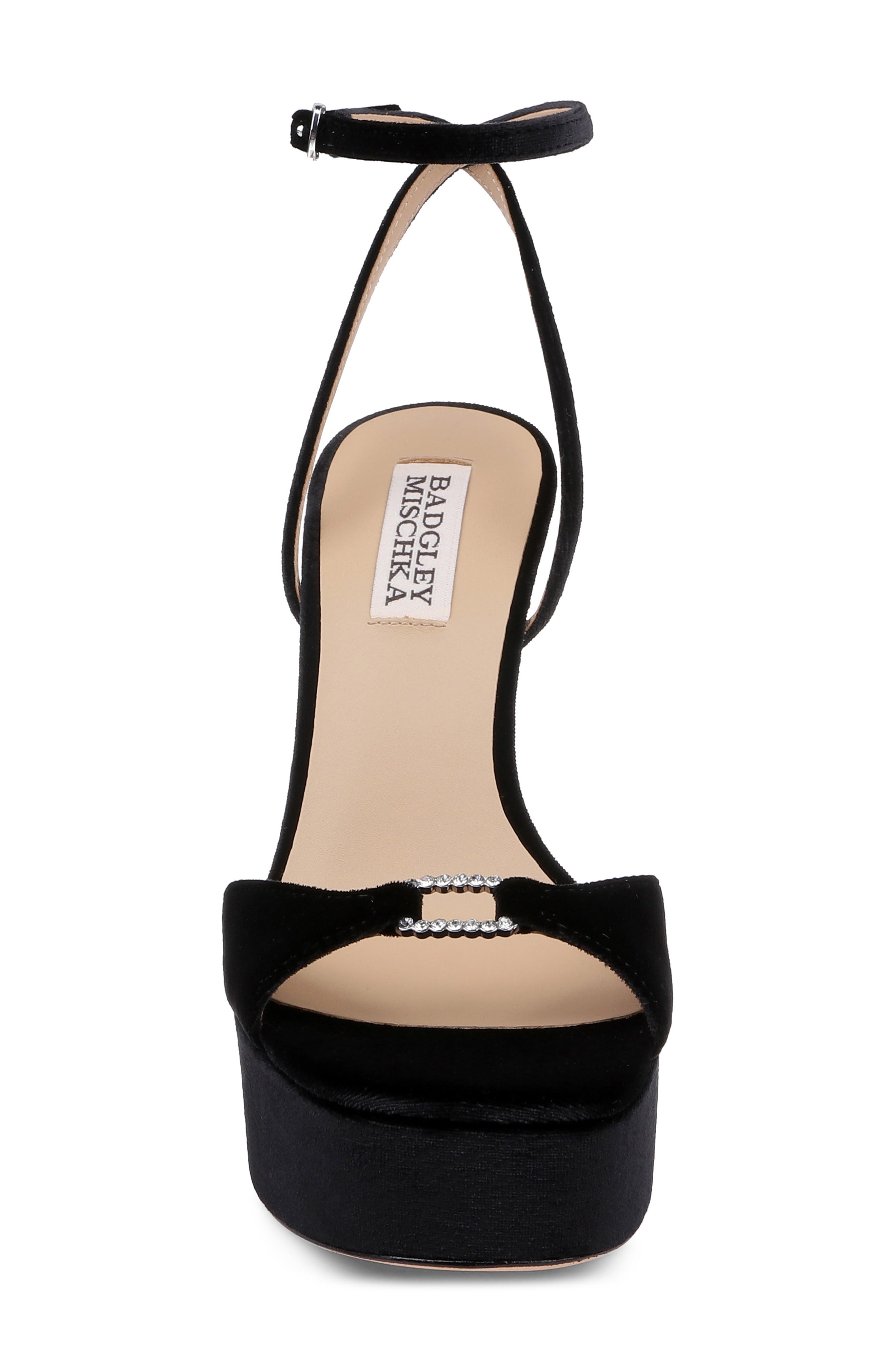 Romina Ankle Strap Platform Sandal, Alternate, color, BLACK VELVET