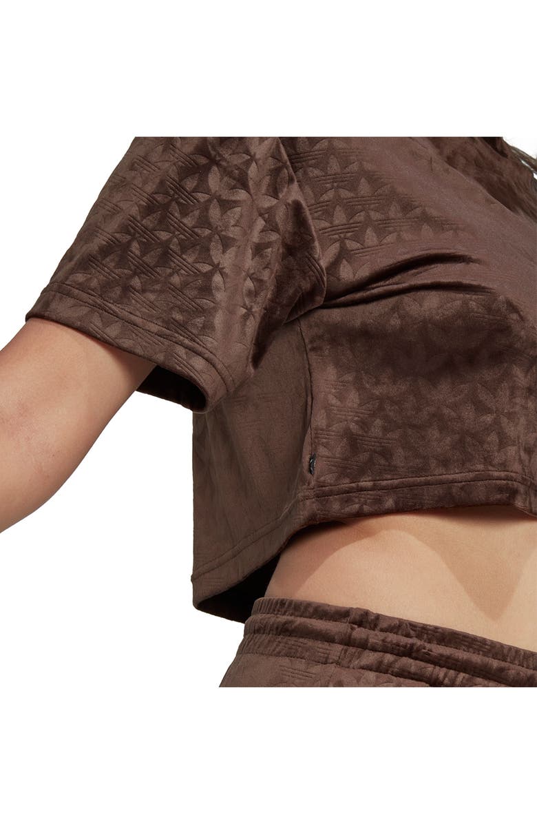 adidas Crop Velvet T-Shirt, Alternate, color, 