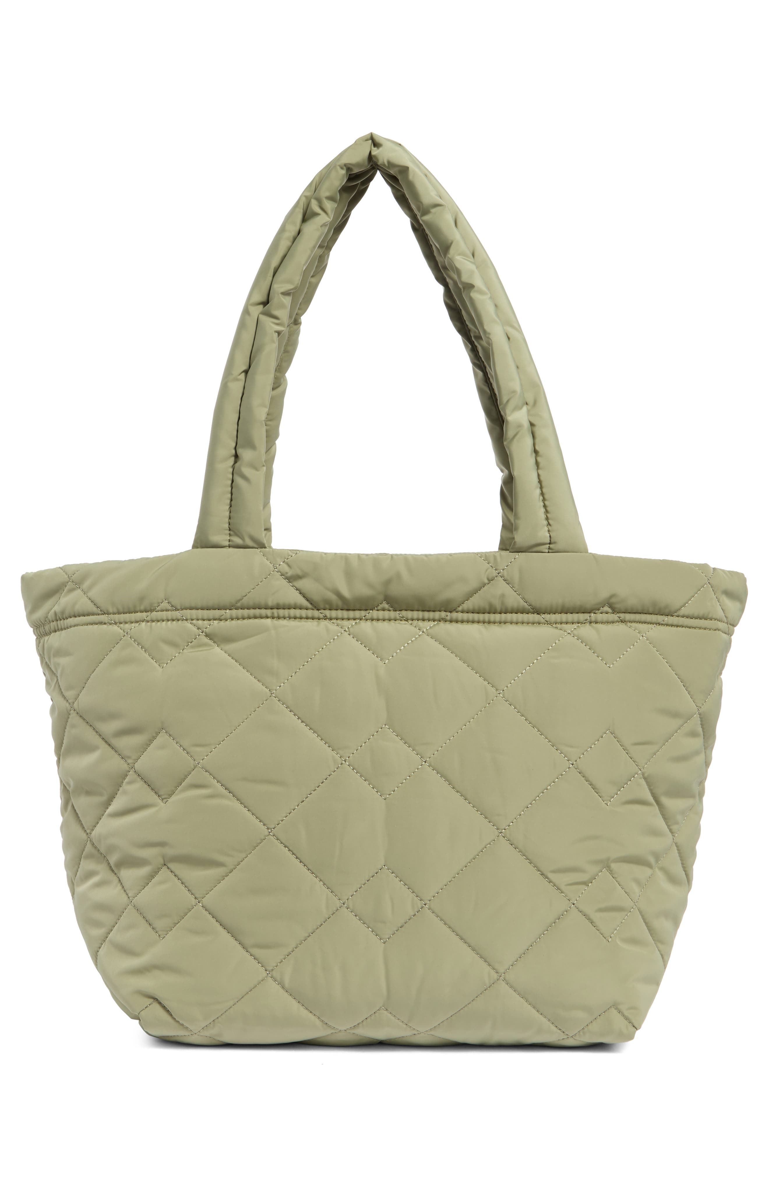 Medium Quilted Nylon Tote, Alternate, color, REED