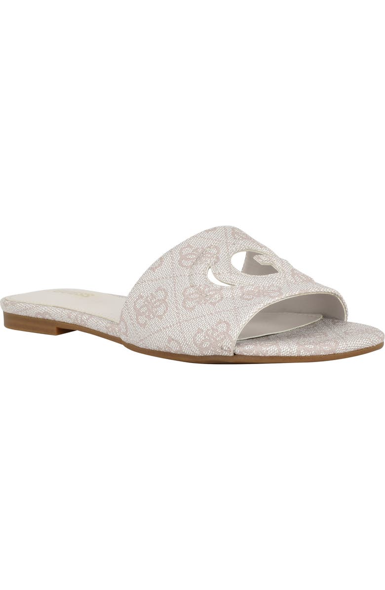 GUESS Tashia Slide Sandal, Main, color, Ivory