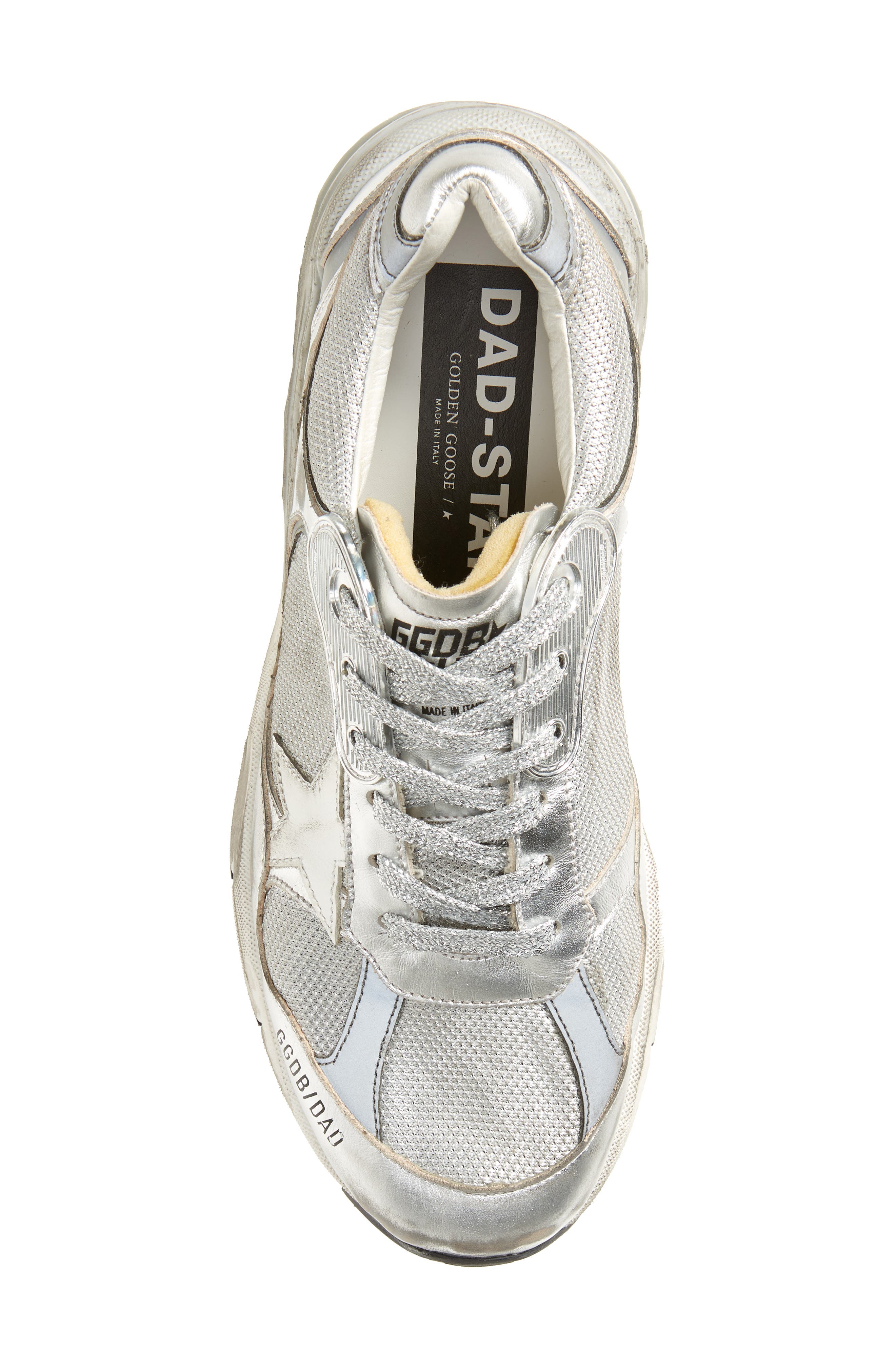 Golden Goose Deluxe Dad-Star Silver Low Top Sneaker, Alternate, color, 