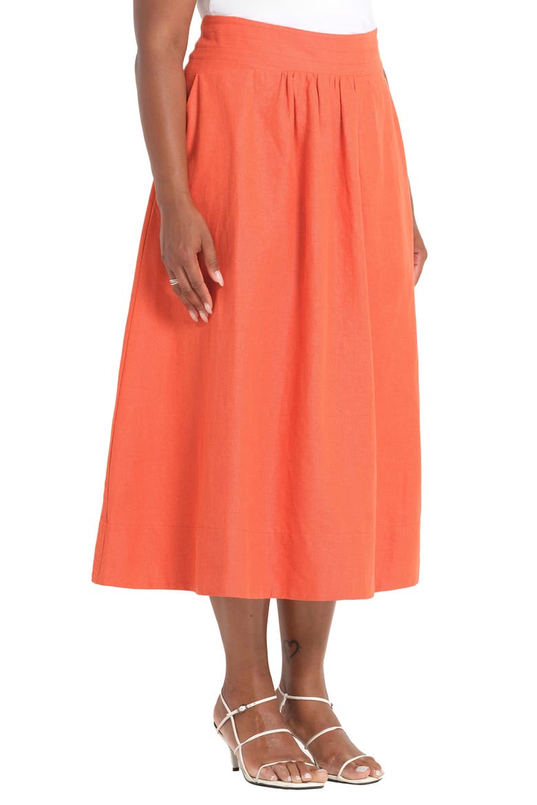 Kaia Linen Blend Skirt, Alternate, color, PERSIMMON