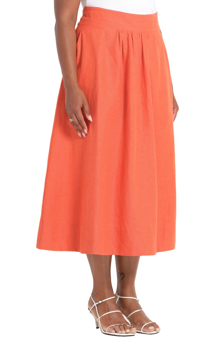 Estelle Kaia Linen Blend Skirt, Alternate, color, Persimmon