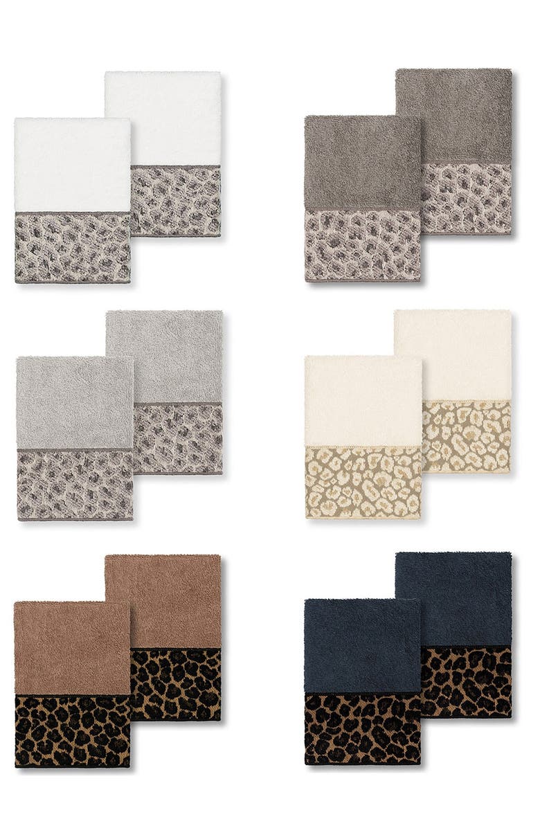 Linum Home Textiles Spots Embellished Washcloth - Set of 2 - Cream, Alternate, color, Cream