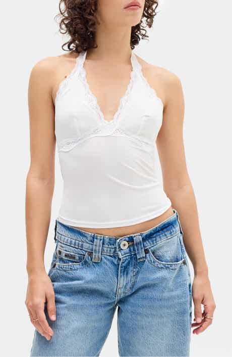 BDG Urban Outfitters Je T'aime Lace Trim Halter Top