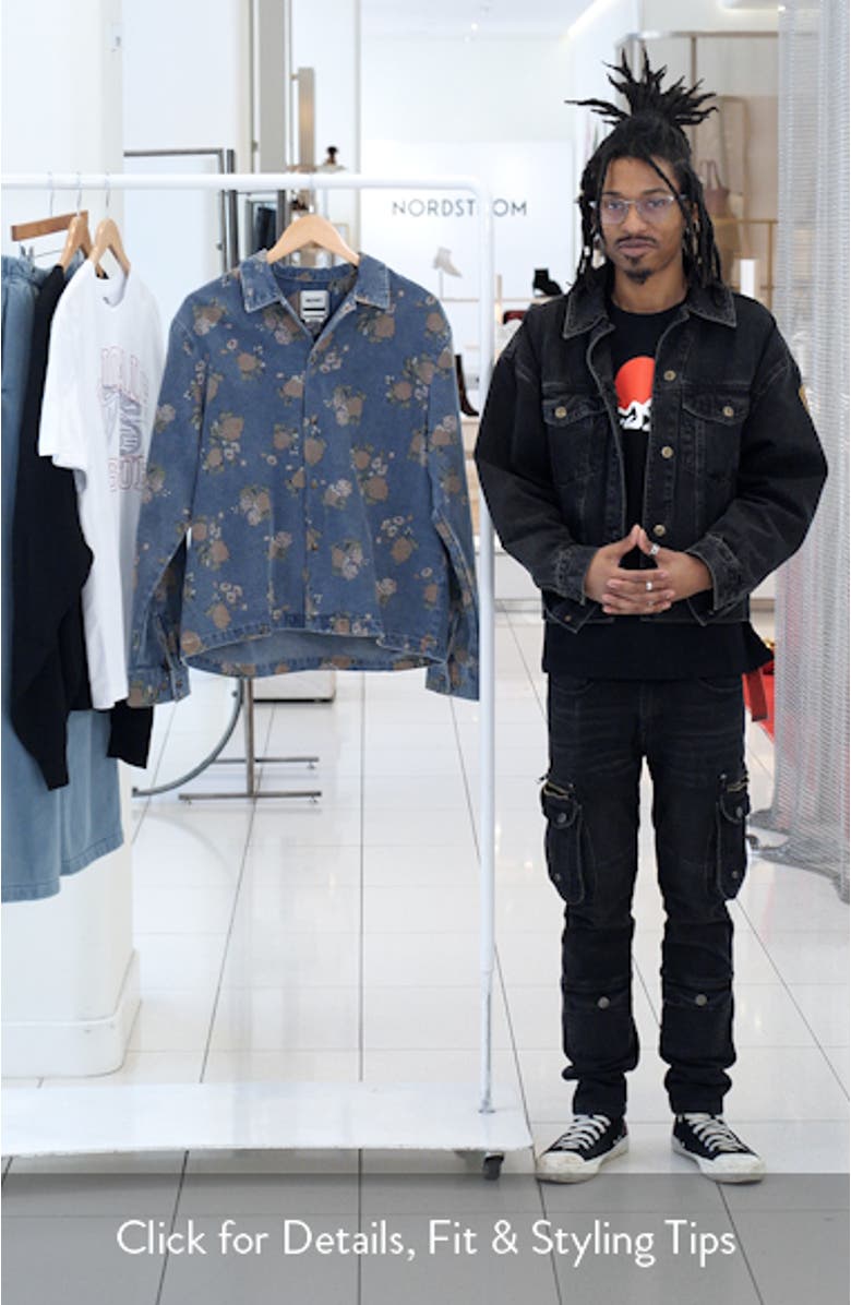 Bouquet Denim Button-Up Shirt Jacket, sales video thumbnail