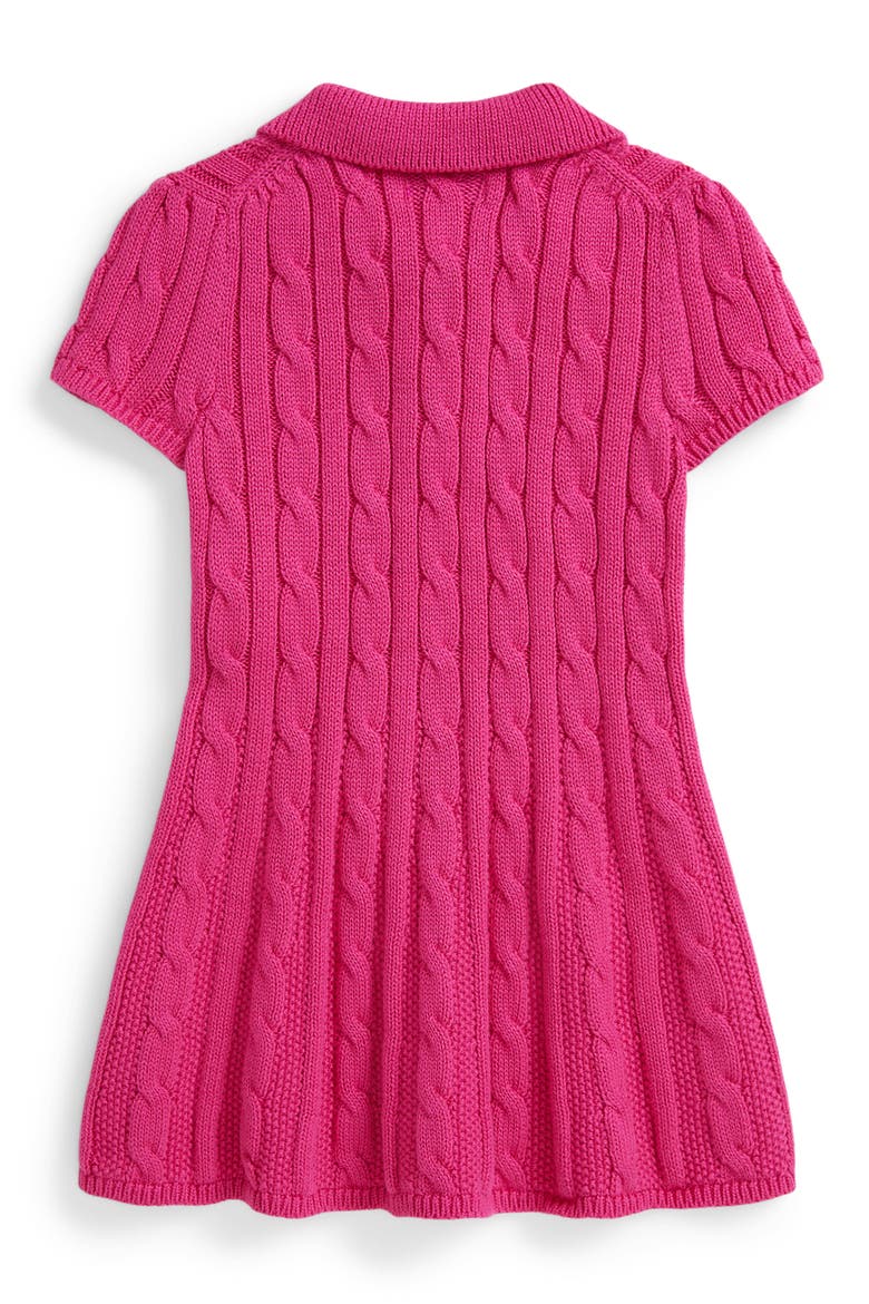 Cable Knit Cotton Dress, Infant, Alternate, color, COLLEGE PINK