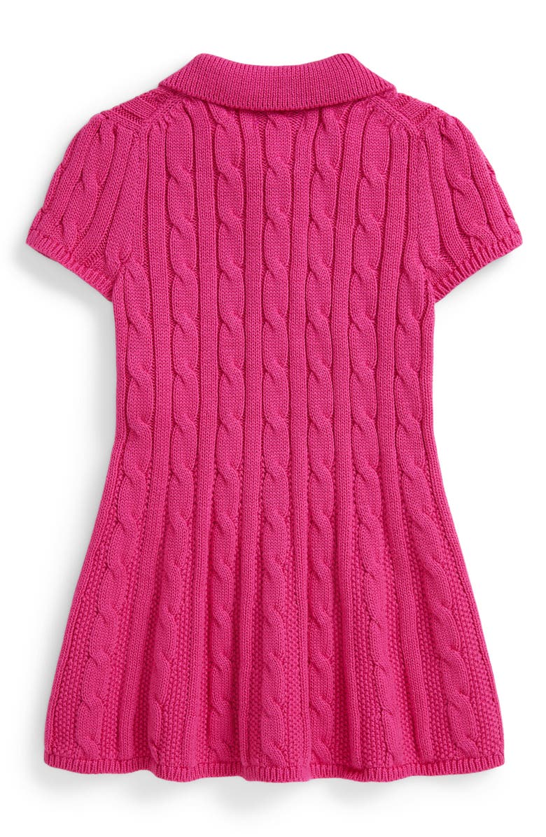 Ralph Lauren Cable Knit Cotton Dress, Infant, Alternate, color, College Pink