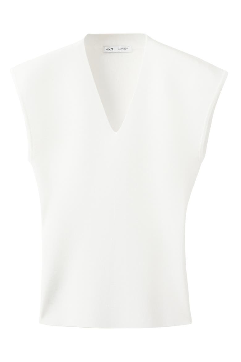 V-Neck Knit Top, Alternate, color, WHITE