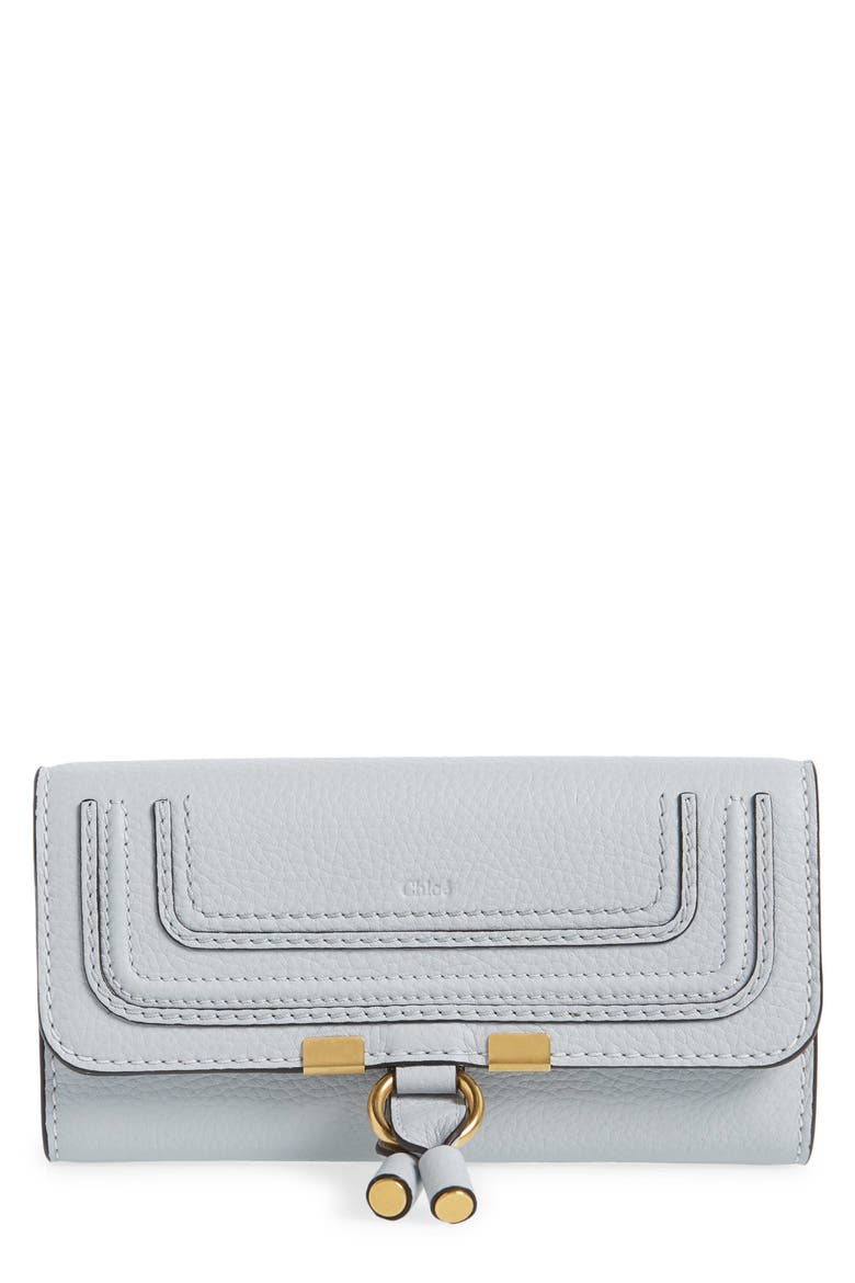 Marcie Leather Flap Wallet, Main, color, LIGHT CLOUD