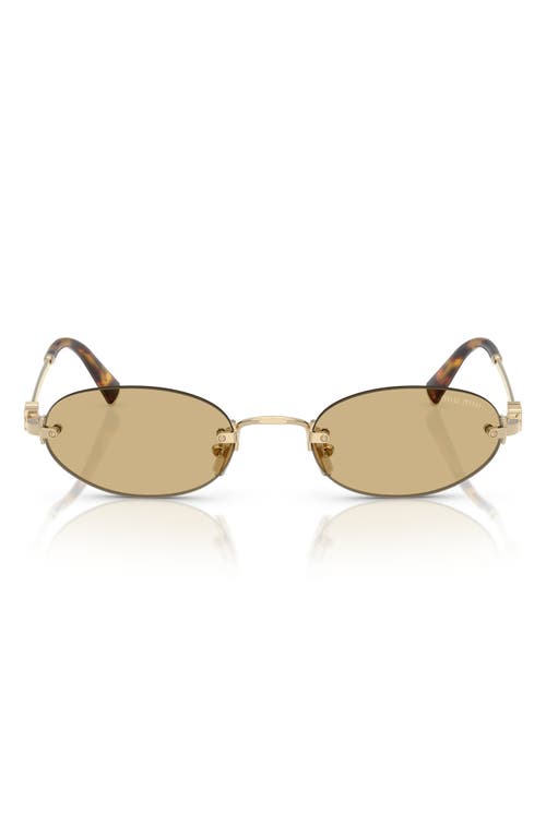 Miu Miu 51mm Oval Rimless Sunglasses In Green