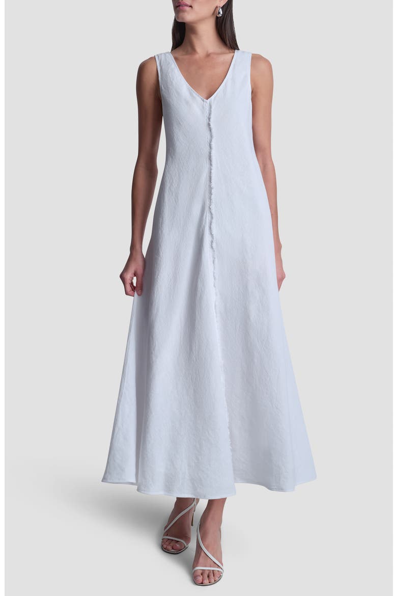 Fray Linen Dress, Alternate, color, WHITE