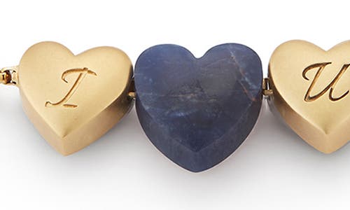 Luvmyjewelry Luv Me Heart Sodalite Slide Bracelet In Gold