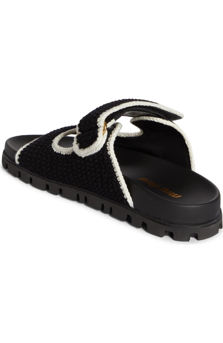 Miu Miu Crochet Double Band Slide Sandal, Alternate, color,
