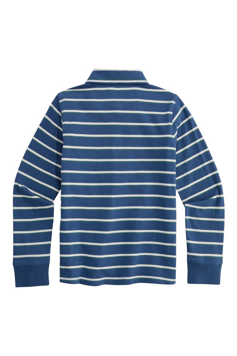 Kids' Surf Stripe Long Sleeve Polo, Alternate, color, MOONSHINE
