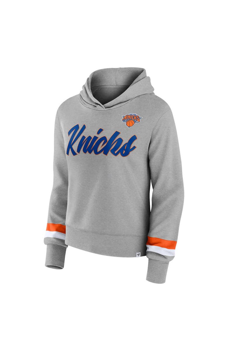 FANATICS Women's Fanatics Branded Heather Gray New York Knicks Halftime Pullover Hoodie, Alternate, color,