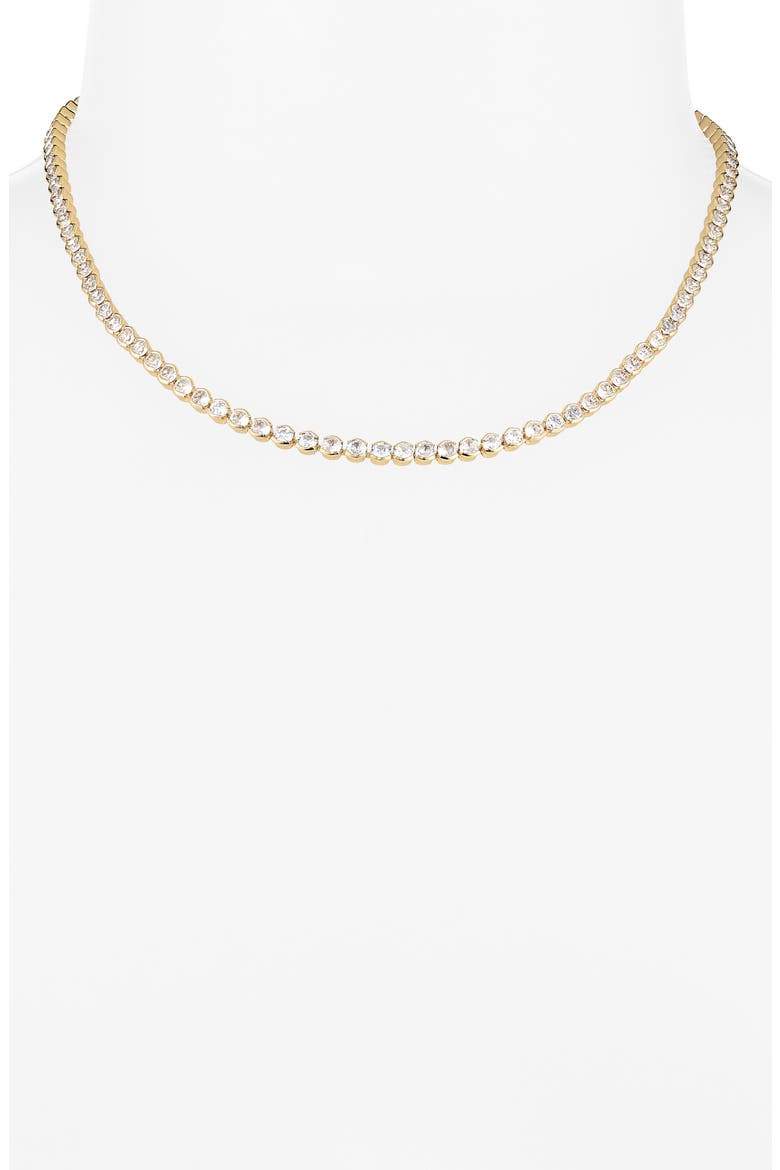Meg Cubic Zirconia Tennis Necklace, Alternate, color, GOLD/ BLUE