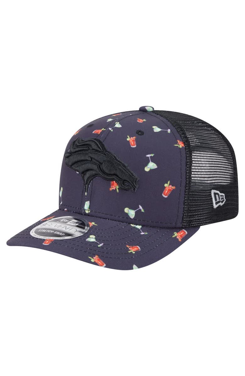 New Era Men's New Era  Navy/Black Denver Broncos Adventure Drinks Pattern 9SEVENTY Stretch-Snap Hat, Main, color, Navy