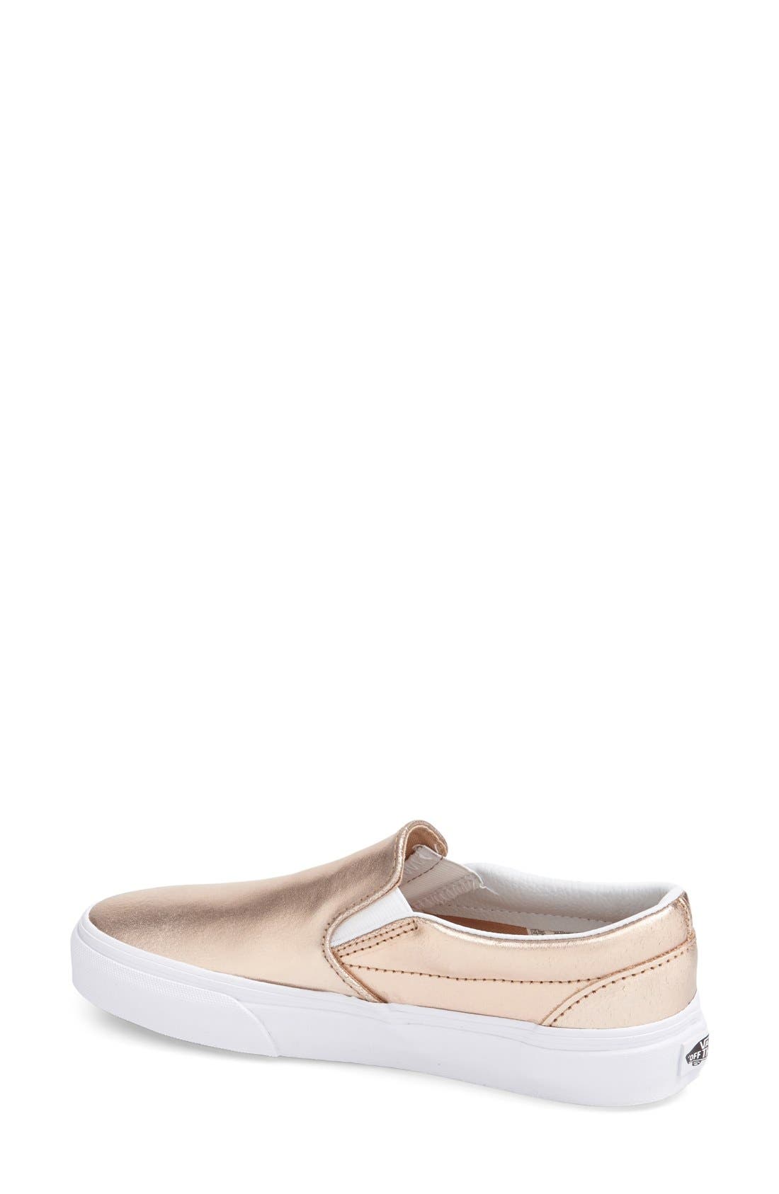 Classic Slip-On Sneaker, Alternate, color, ROSE GOLD LEATHER
