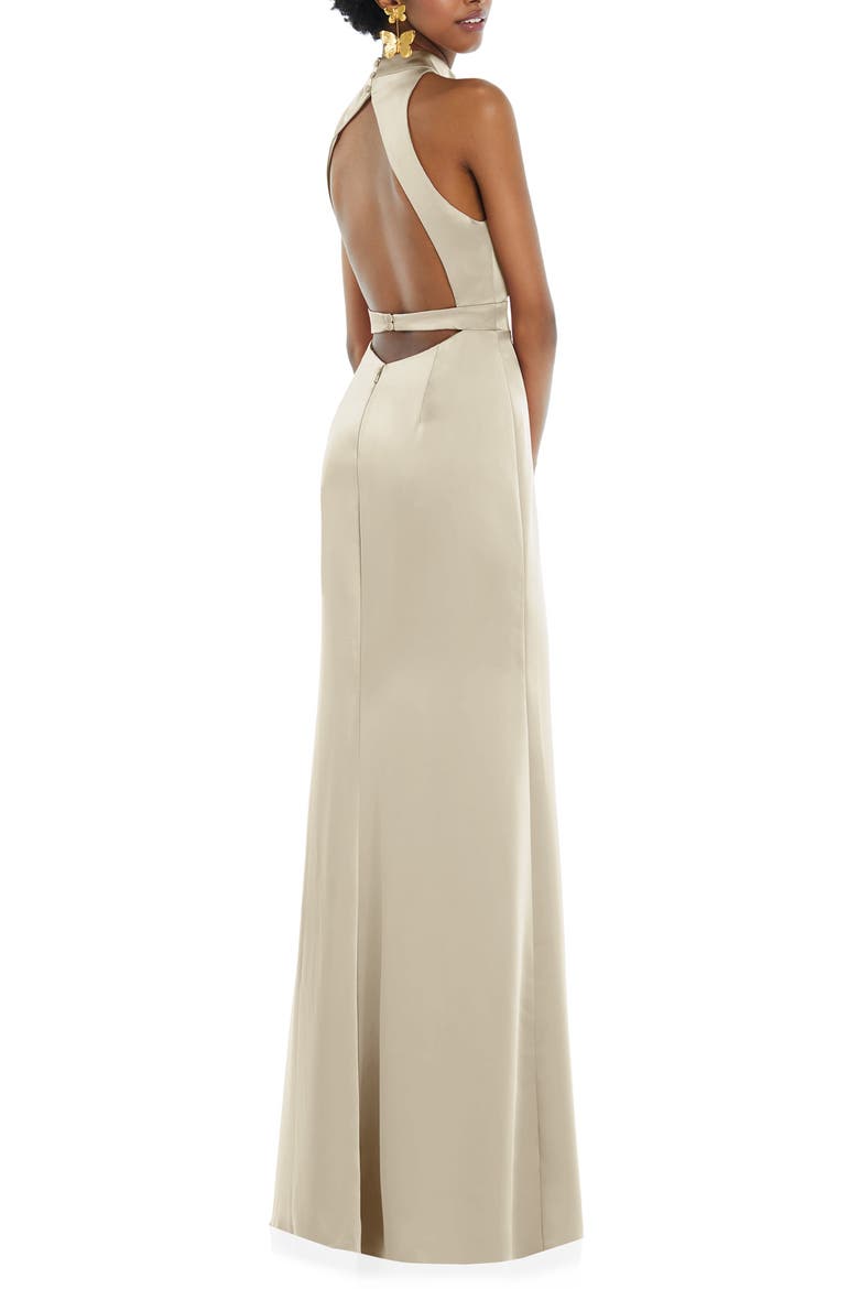 Open Back Charmeuse Gown, Alternate, color, CHAMPAGNE
